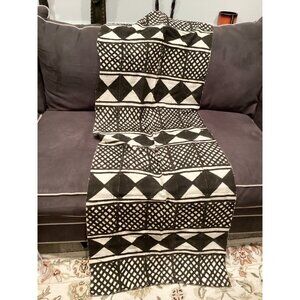 Mud Cloth Textile Authentic Naturally Hand Crafted From Mali 27X73 Inch Vintage